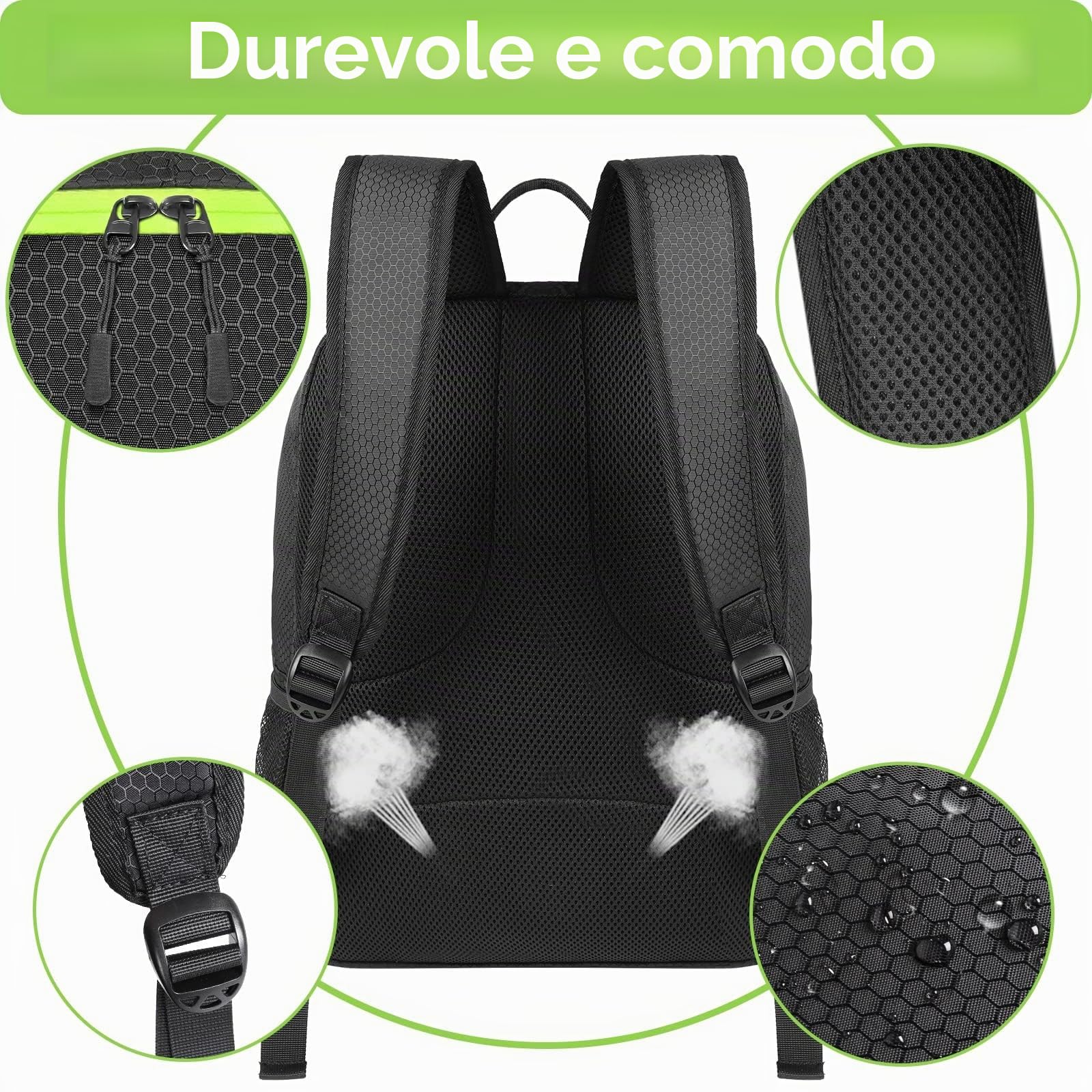 YOREPEK Sacca Zaino Calcio, Zaino Sportivo Uomo Donna con Portascarpe, Resistente all'acqua Leggero Borsa Calcio Sport Borse per Attrezzature Sportive per Accessori da Basket Pallavolo Tennis