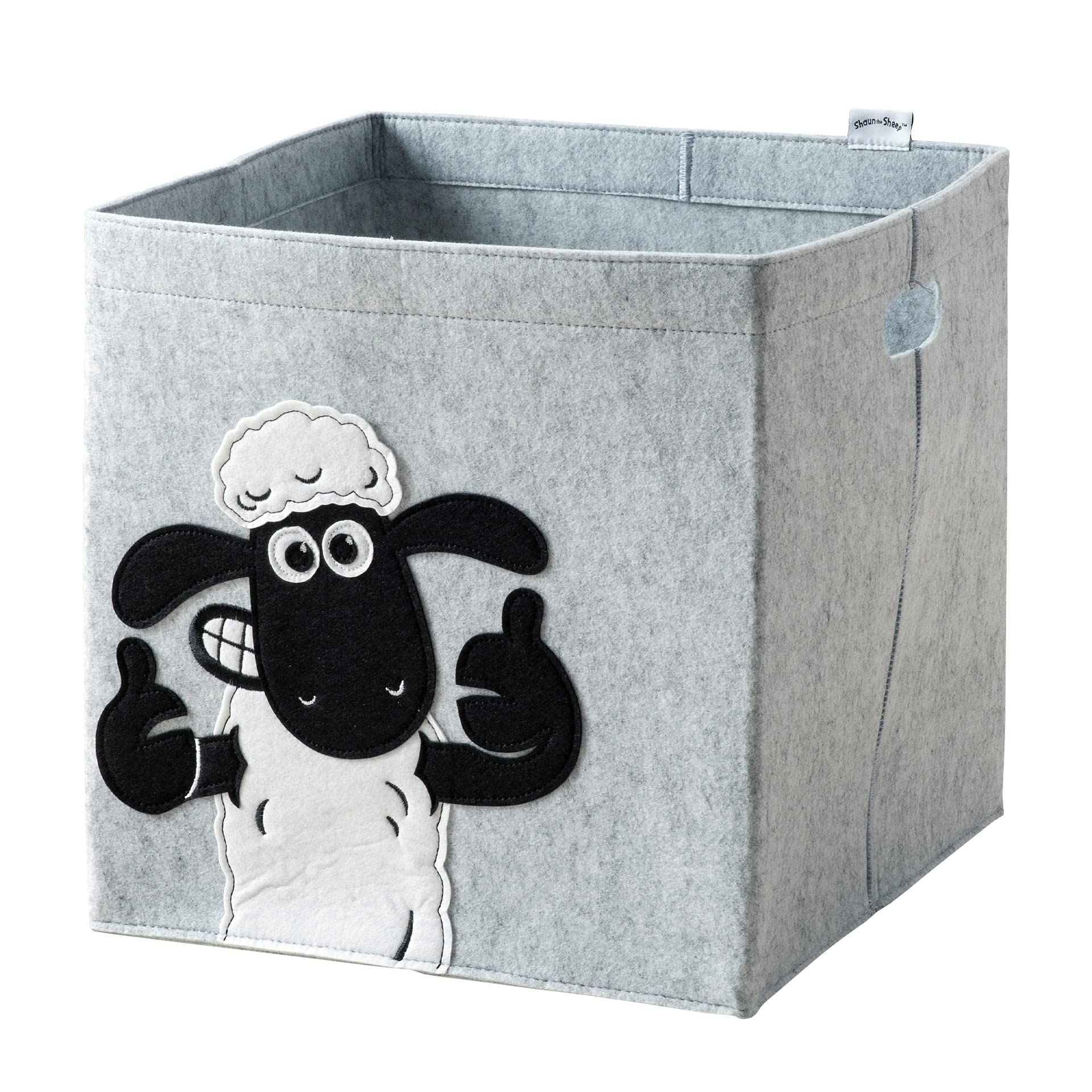 Lifeney Shaun Thumbs Up Meets Shaun The Sheep Storage Box For Children - Felt Box With Iconic Sheep Motif To Store Toys - 33X33x33cm Suitable For Classic Cube Shelves