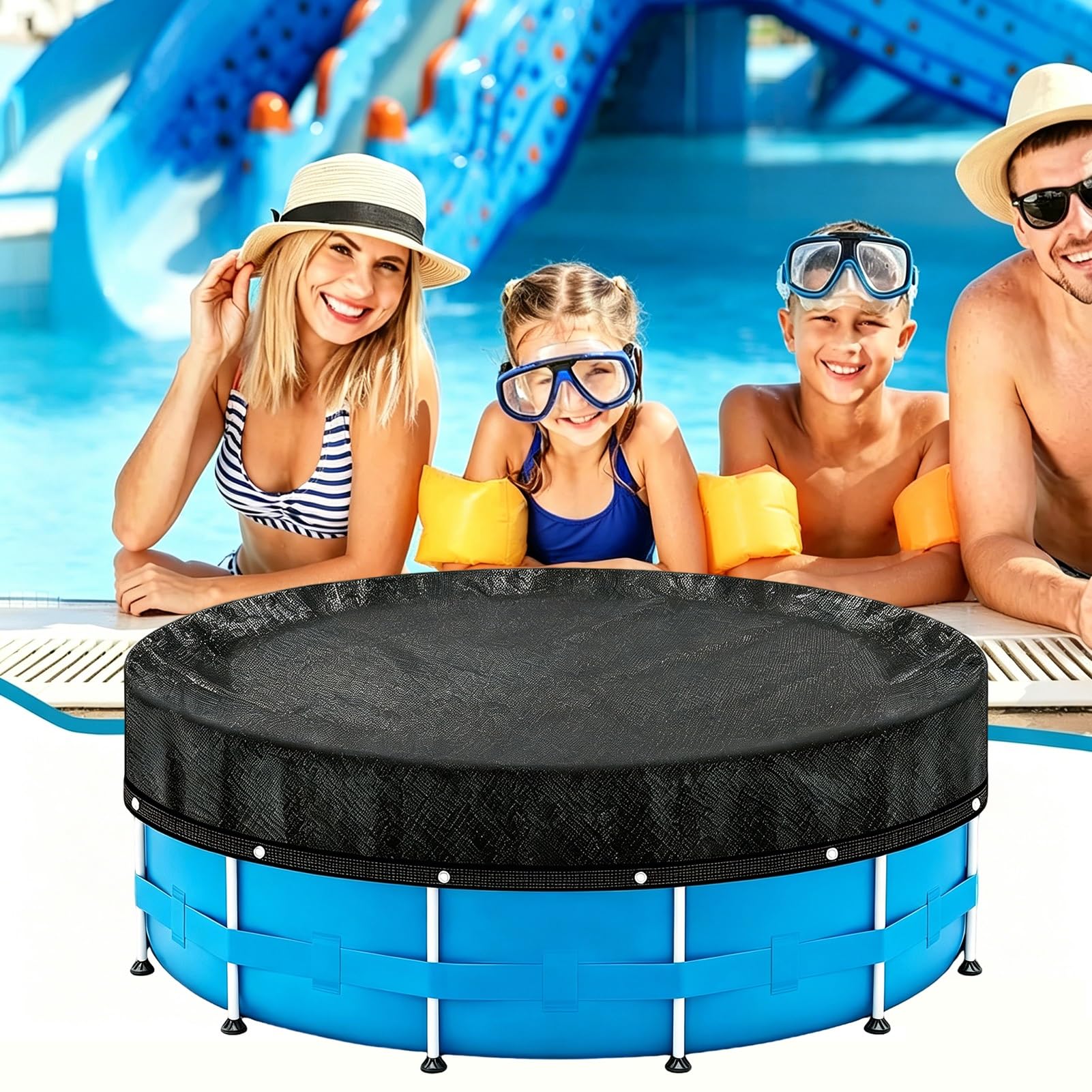 Filet Protection Piscine Diameter 4.5m Bâche De Piscines Ronde Filet Anti-Feuilles Housse Anti-Soleil pour Piscine Hors Sol Housse De Piscine Ronde pour Chiens Et Enfants