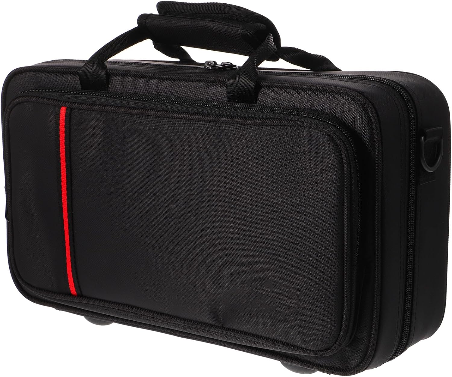 SUPVOX Clarinet Case with Zipper Double Strap Oxford Fabric Square Clarinet Pouch Black Instrument Storage Bag with Shoulder Strap for Woodwind Players
