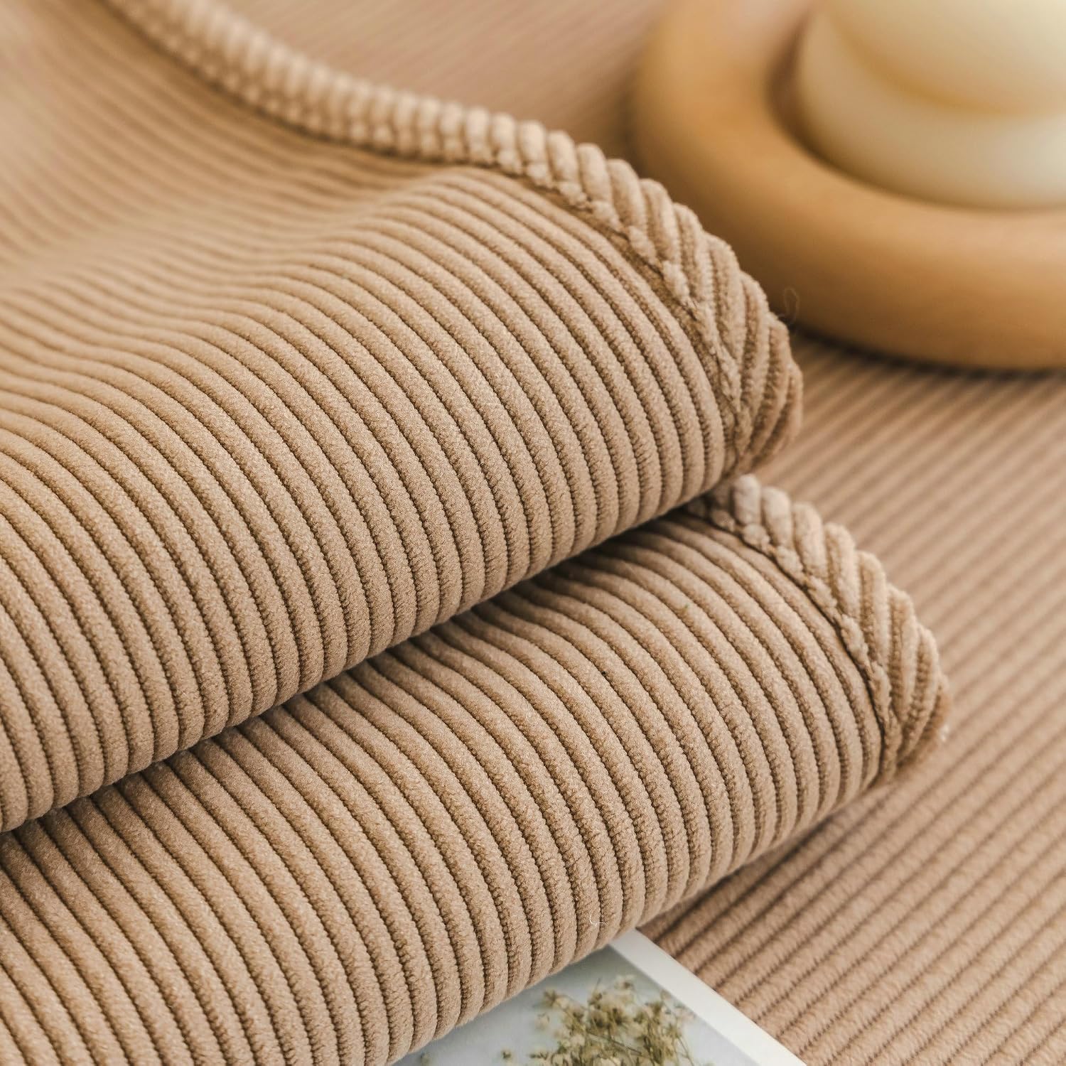 Sofa Slipcovers Stretch Couch Cushion Cover 1pc Corduroy Furniture Protector with Elastic Suitable for Armchair, Loveseat,3&4 Seat (1, Brown, 24''x24'')