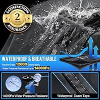 Vista 2 de Cubierta de lancha pontón resistente de 17, 18, 19, 20 pies, cubierta de lona de grado marino 1200D impermeable mejorada, para lanchas pontón de 17