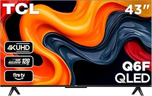 TCL 43-Inch Q6 QLED 4K UHD Smart TV with Fire TV (43Q651F, 2025 Model) Dolby Vision, HDR PRO+, Dolby Atmos, Alexa Built-in with Voice Remote, Apple AirPlay 2 Compatibility, Streaming Television