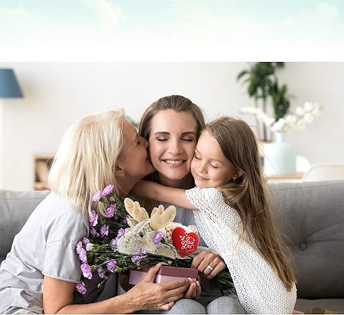 Miniatura 9 de DolliBu Peluche con texto en inglés "I Love You Lying Moose"  Lindo animal de peluche con mensaje de corazón rojo y personalización de nombre para