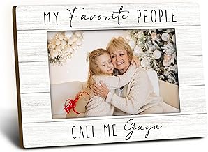 Gaga Gifts Picture Frame 4x6, Gagas Wooden Picture Frame, Christmas Mothers Day Birthday Gifts for Gagas Grandma from Grandkids, Call Me Gaga Decorative Photo Frames for Table Desk Decor