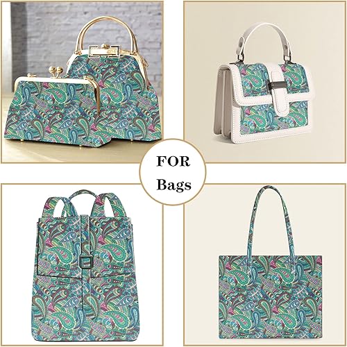 Vista 5 de Picheng Hojas de piel sintética de flores de cachemira: Rollos de piel sintética de cachemira de anacardo de 13.8 x 53 pulgadas (13.8 in x 53.1 in)