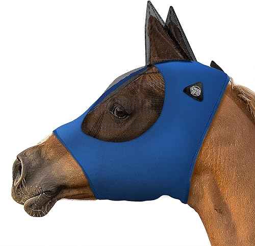 Miniatura 7 de SmithBuilt Máscara de mosca de caballo (verde azulado, mazorca), ojos y orejas de malla, tela transpirable, protección UV