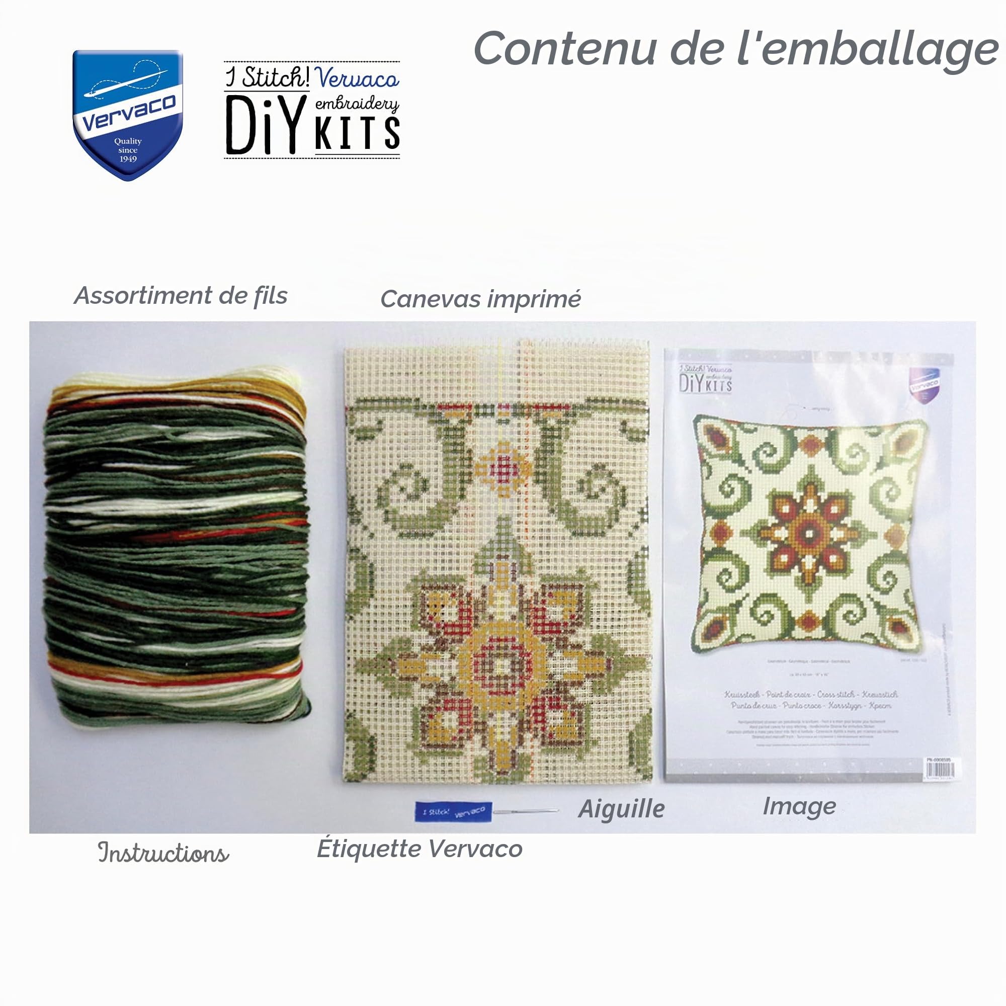 Vervaco PN-0008595 VER Coussin à broder Motif VI