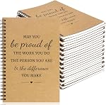 24 Pcs A5 Inspirational Spiral Notebook Bulk Appreciation Gift Motivational Notepad 100 Page/50sheet Lined College Ruled Journal for Employee Coworker Teacher Nurse, 8.3 x 5.5 Inch