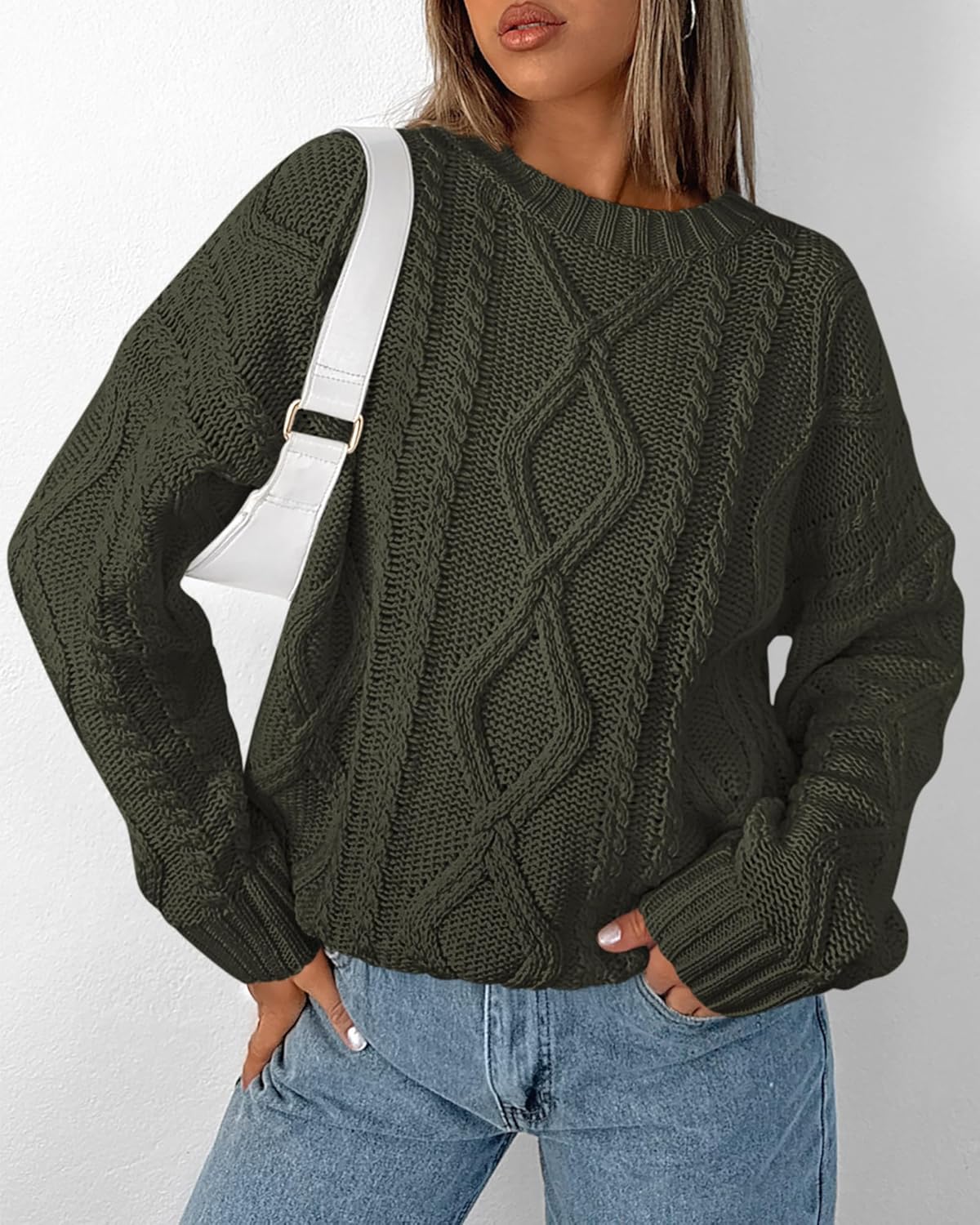 BTFBM Casual Women Long Sleeve Sweater 2026 Fall Ribbed Knit Pullover Loose Crewneck Cable Sweater Jumper Tops - Image 6