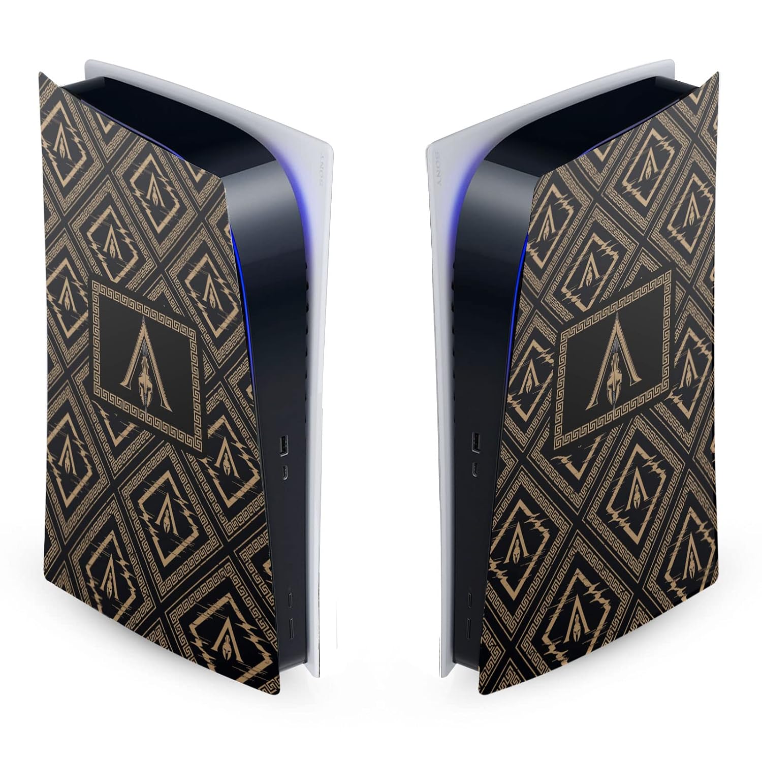 Head Case Designs Officially Licensed Assassin's Creed Grunge Black Flag Logos Matte Vinyl Faceplate Sticker Gaming Skin Case Cover Compatible with Sony Playstation 5 PS5 Digital Edition Console