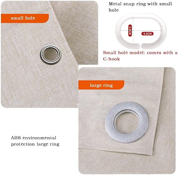 Linen Style Shower Curtain Heavy Duty Bath Curtain with C-Hooks Shower Curtains for Bathroom Waterproof Shower Curtain