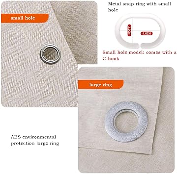 Linen Style Shower Curtain Heavy Duty Bath Curtain with C-Hooks Shower Curtains for Bathroom Waterproof Shower Curtain