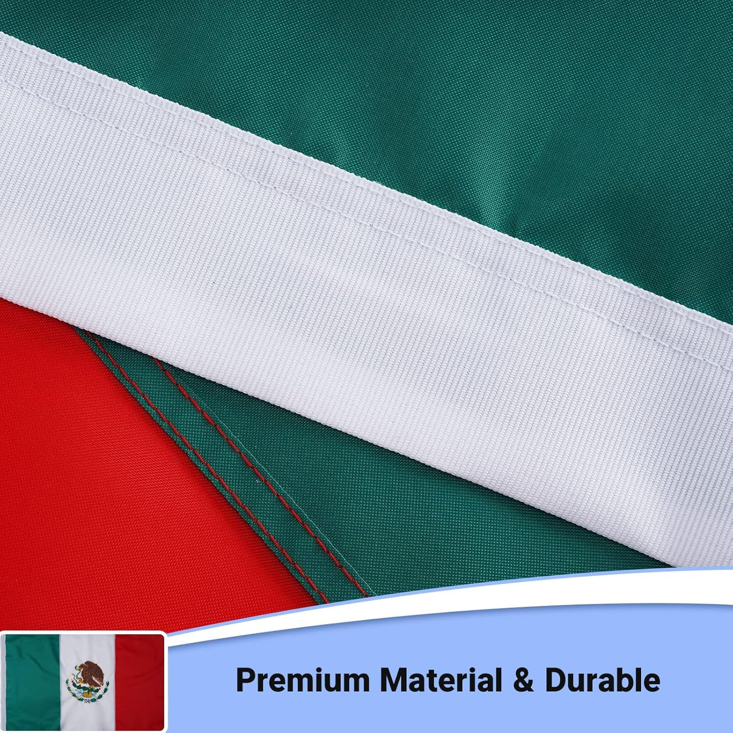 FLAGWIN Mexico Flag Mexican Flags 3x5 FT, Heavy Duty Embroidered Mexican Flag Banner with 2 Brass Grommets and Double Stitched Sewn Stripes, Outdoor Bandera De Mexico
