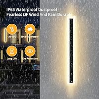 Vista 2 de Moderno aplique de pared para exteriores, acrílico blanco esmerilado, 23.6 pulgadas