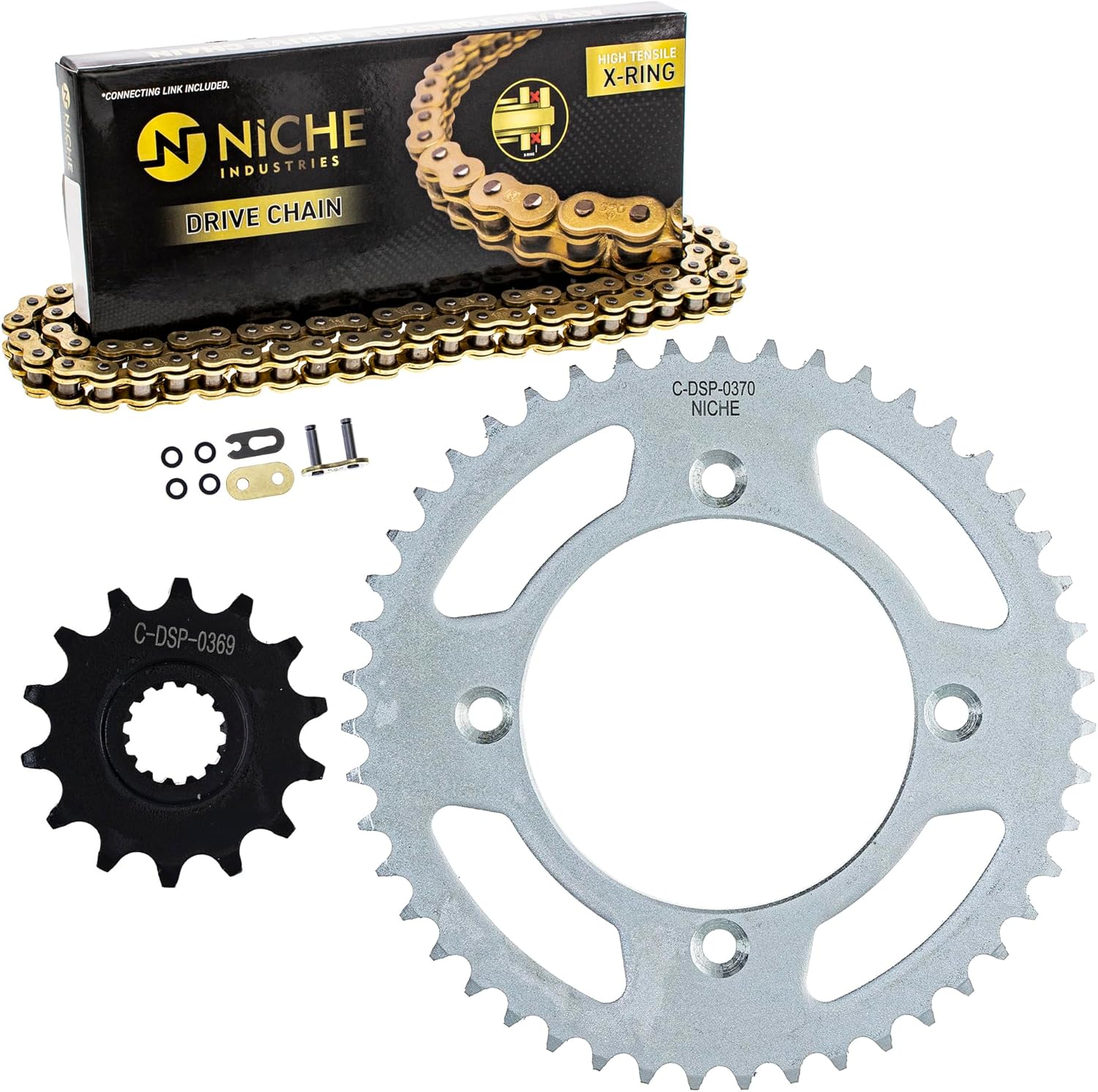 NICHE Drive Sprocket Chain Combo for Yamaha YZ65 Front 14 Rear 47 Tooth 420 X-Ring 114 Links