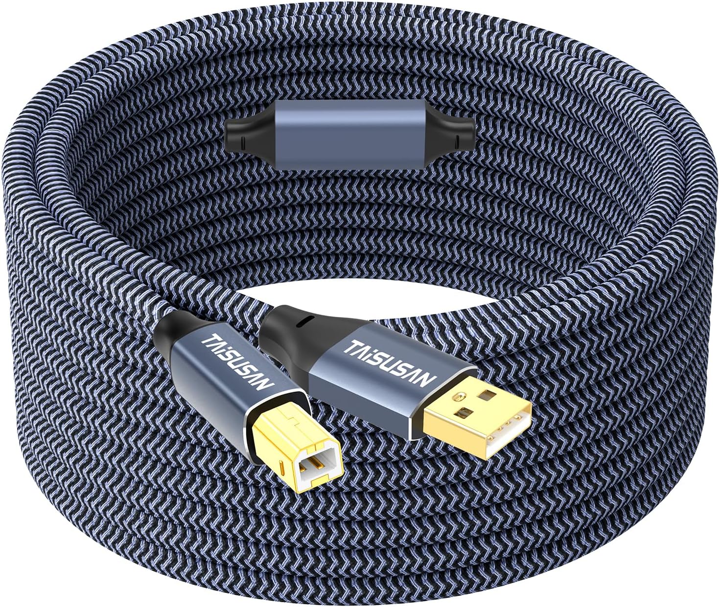 50ft USB 2.0 Printer Cable, High Speed USB A to USB B Printer Cord Compatible for Keyboard,MacBook,Printers and Scanners-Gray