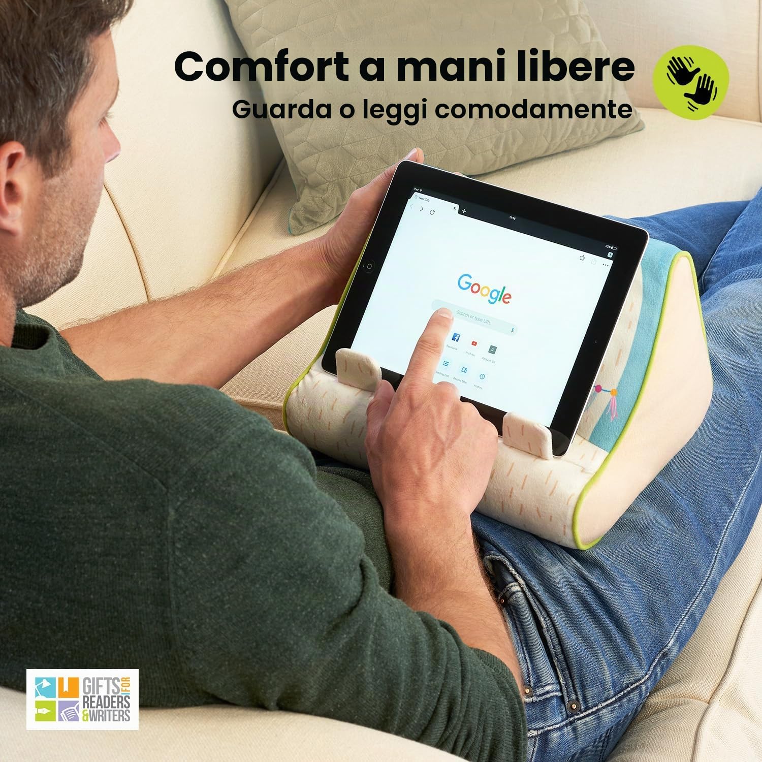 Gifts for Readers & Writers Prenotare Divano iPad Supporto per Tutto Compresse, Lama/Cactus