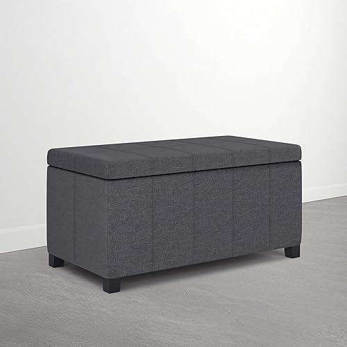 Miniatura 15 de Otomana rectangular de almacenamiento de la marca Simpli Home, colección Dover Tanners Marrón,Marrón chocolate,Cloud gris,Azul denim,Negro