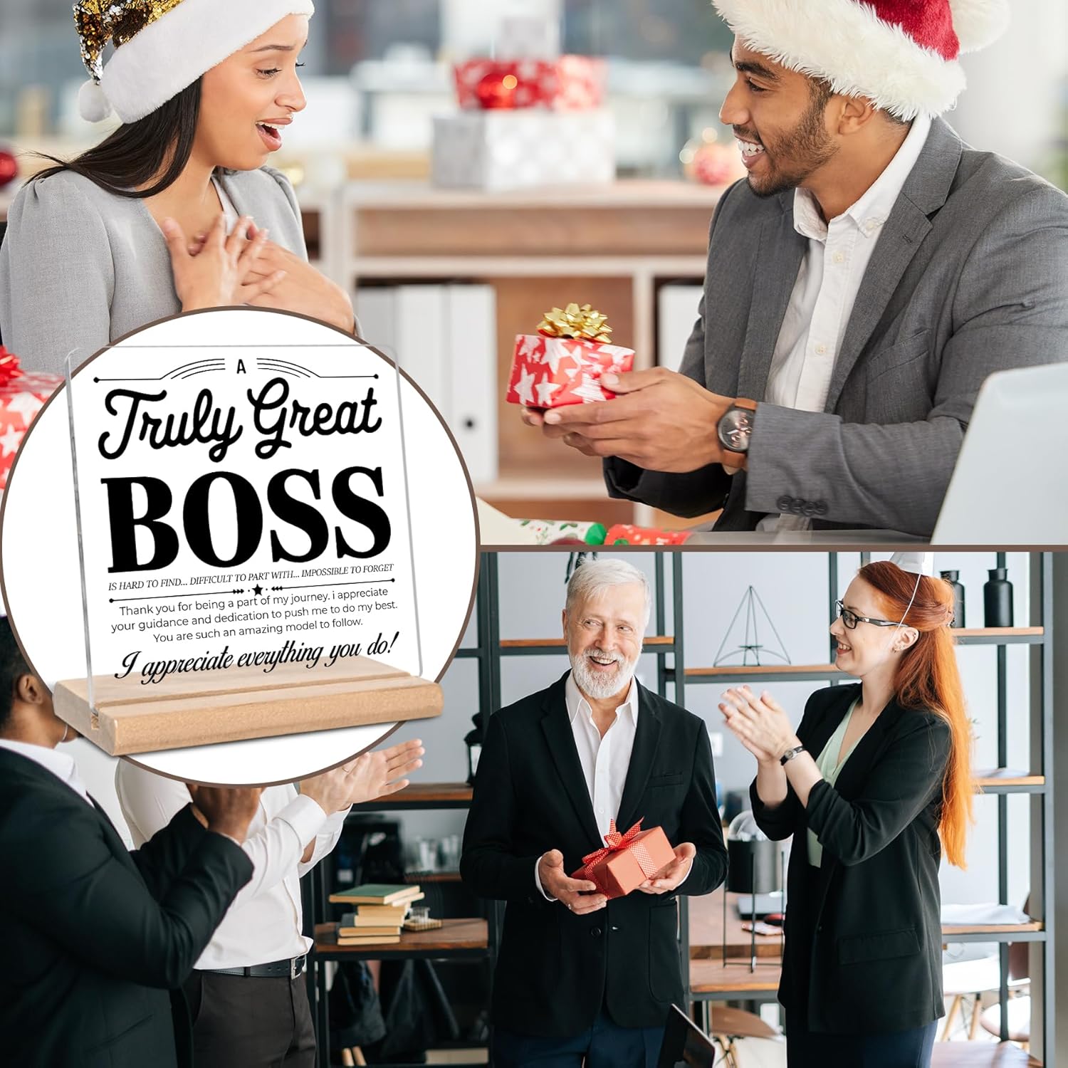 Boss Day Gifts for Boss, a Truly Great Boss Acrylic Plaque Sign, Thank You Gifts for Boss Lady, Office Home Desk Decor Sign - Image 3