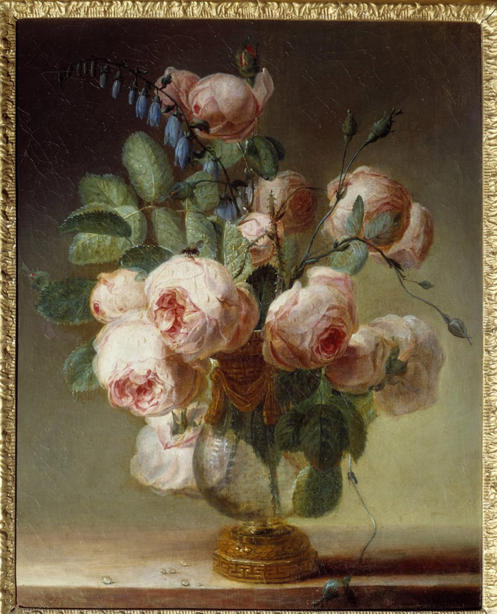 Image sur toile vase à fleurs Pierre Redouté, affiche impression 60x90