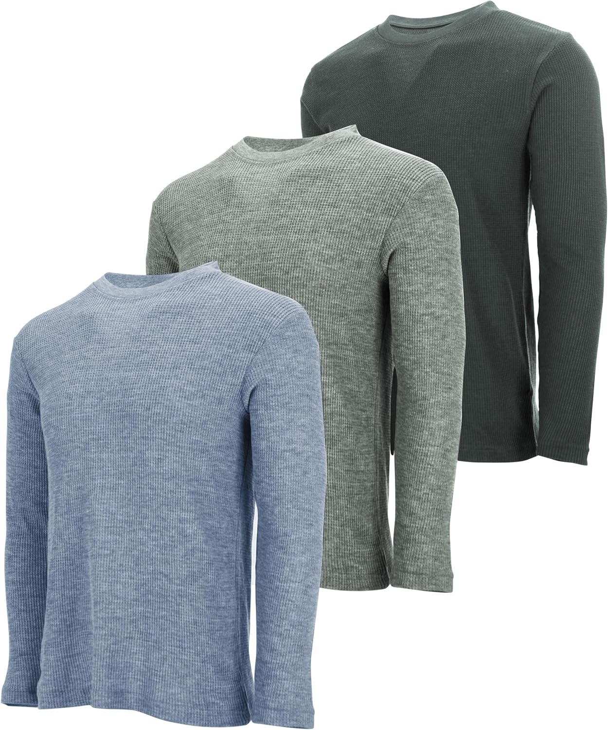 DARESAY 3 Pack: Thermal Long Sleeve Tee Shirt for Men- Henley & Crew Long Sleeve Shirts for Men – Mens Long Sleeve T Shirts