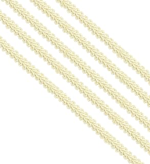 1/2 inch Gimp Trim, 13mm Gimp Braided Trim, Gimp Cord, DIY Braided Cord for Sewing Home Decoration Costume (Ivory, 5 Yards)