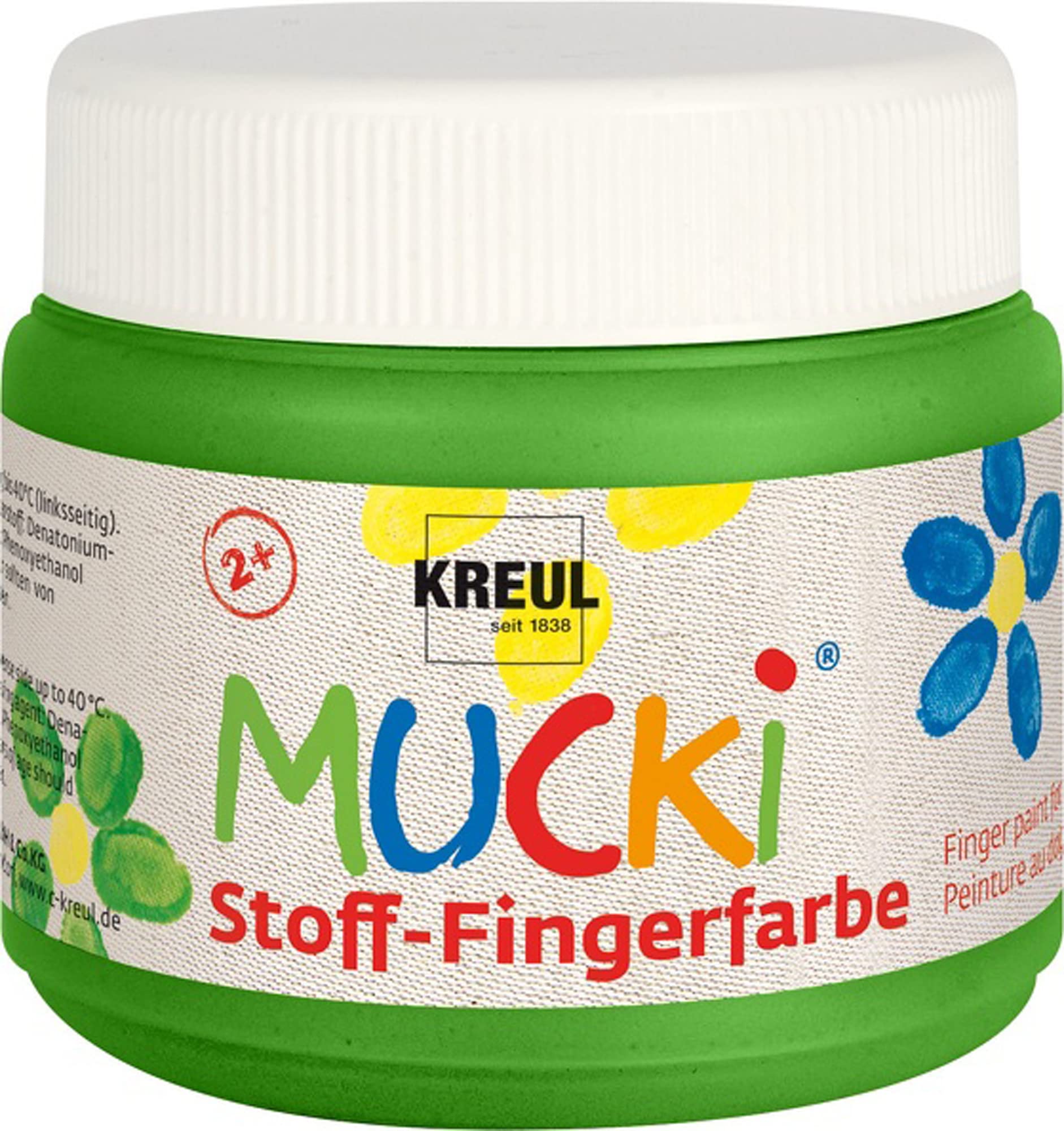 KREUL 28403 – Peinture Au Doigt Mucki Tissu – 250 Ml Rouge – Lavable 40°C – Sans Parabène, Sans Gluten, Végétalienne – Dès 2 Ans – Idéal Pour Empreintes Mains