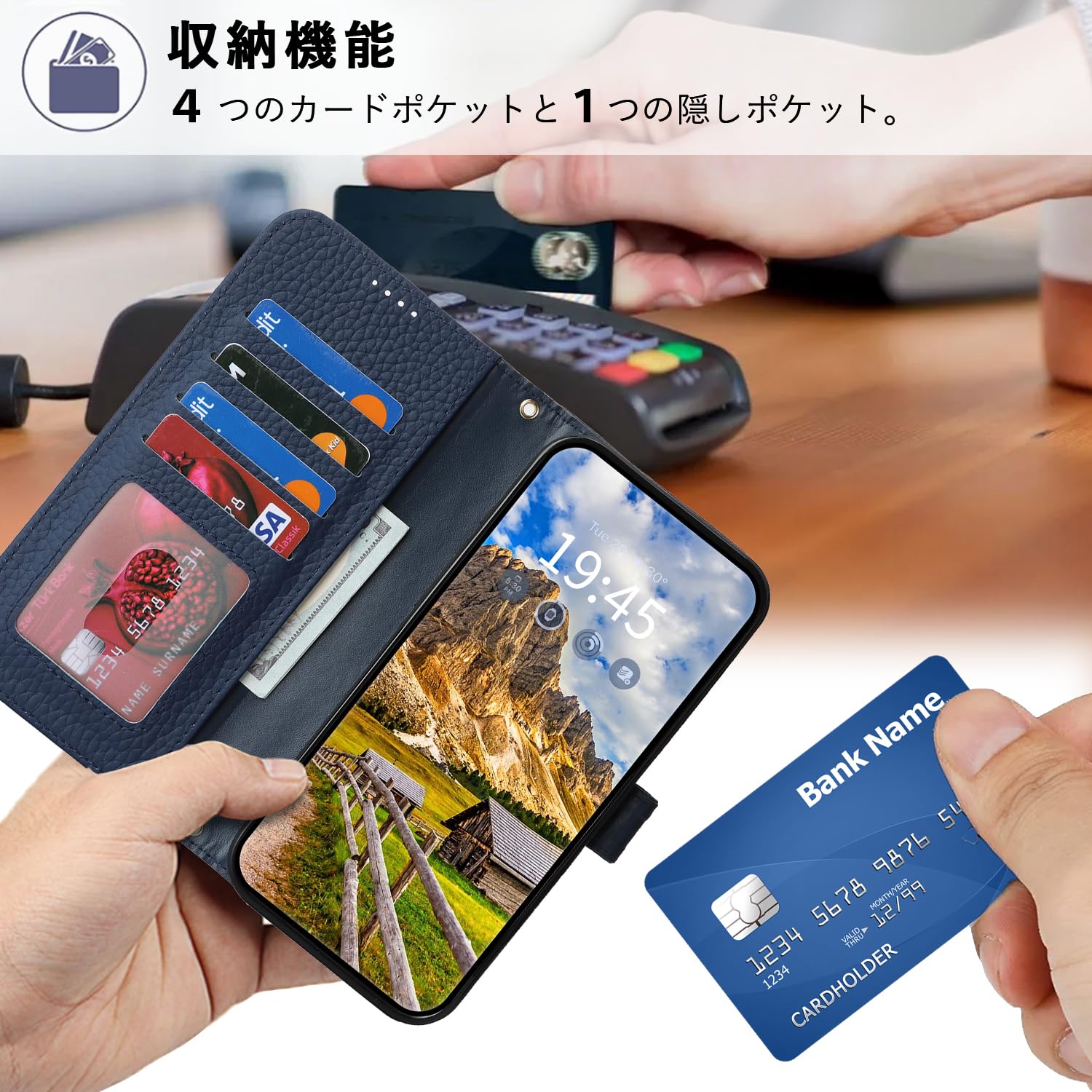 Amazon.co.jp: DEYHU 対応 いphone15pro ケース 手帳型 カード収納