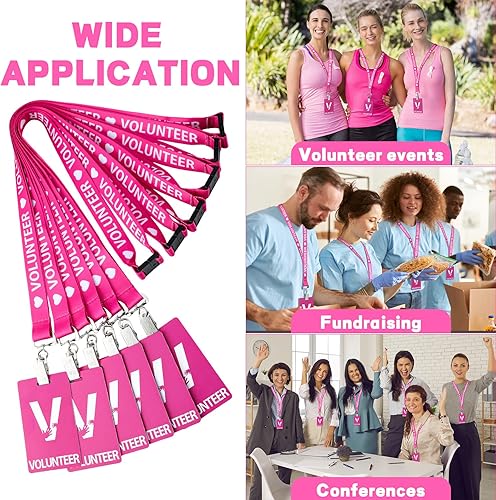 Miniatura 6 de Colarr Paquete de 25 cordones para voluntarios con pase de tarjeta de plástico de PVC, insignias de identificación de voluntarios, cordón a granel
