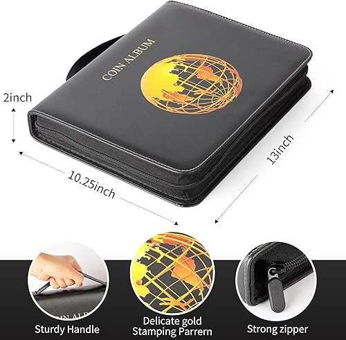 Miniatura 7 de Álbum de colección de monedas para coleccionistas, 200 bolsillos, álbum de colección de monedas (20 bolsillos)