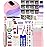 Acrylic Nail Art Kit-Nail Art Manicure Set Acrylic Powder Brush Glitter File French Tips U V Lamp Nail Art Decoration Tools Nail Drill kit for beginners with everything at home (White)