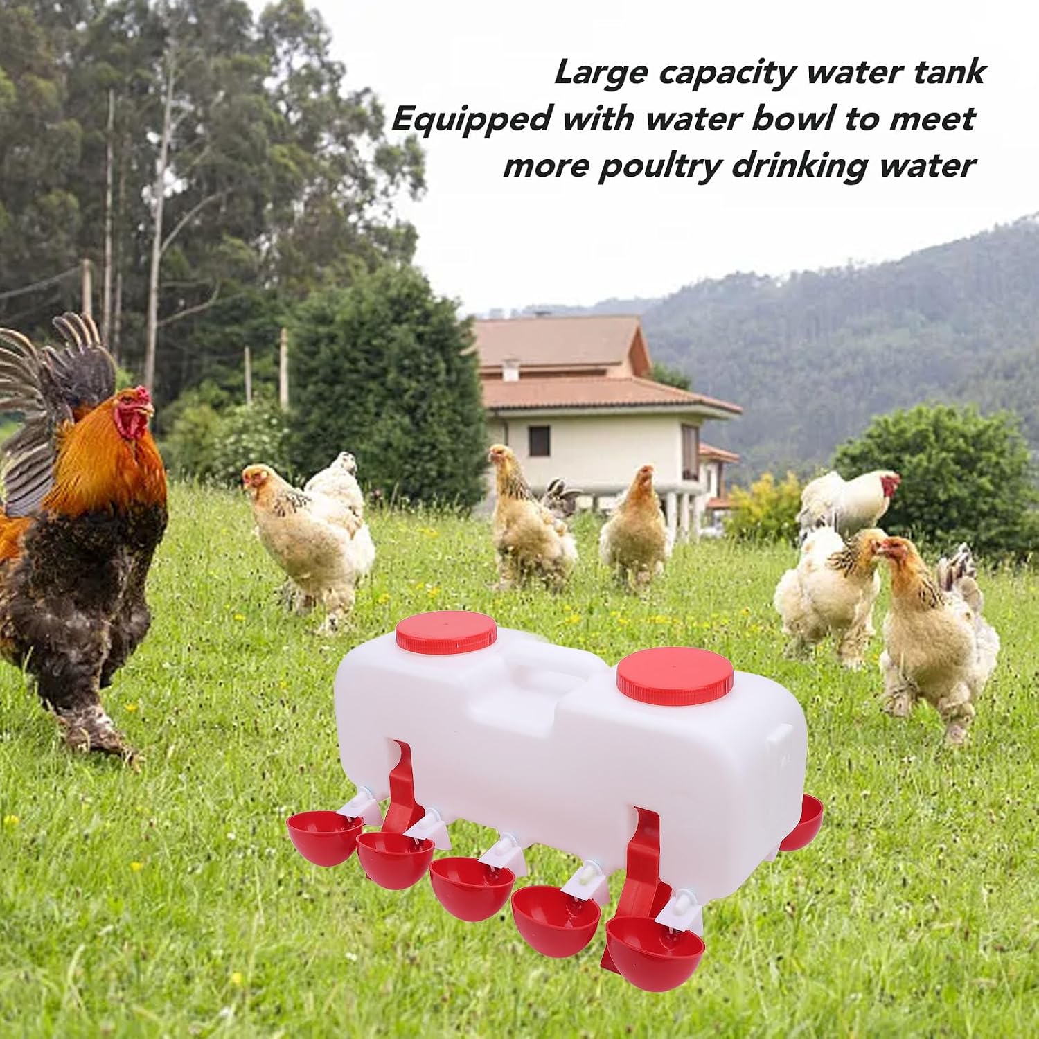 28pcs Float Controlled Automatic Chicken Waterer,Hanging Poultry Waterer Chicken Waterer Cups Chicken Watering System Poultry Water Feeder Kit Suitable for Chicks Duck Goose Birds
