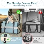 Petsfit Pet Carrier Airline Approved, Soft-Sided Cat Carrier with Patented Car Buckle, Lightweight and Collapsible with Adjustable Shoulder Strap, Soft Cushion,Green