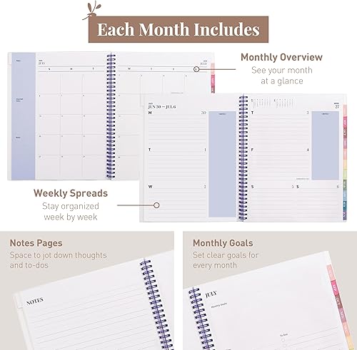 Miniatura 4 de Rileys Academic Planner 2025-2026, agenda diaria, semanal y mensual, julio de 2025 a junio de 2026, páginas de notas para estudiantes,