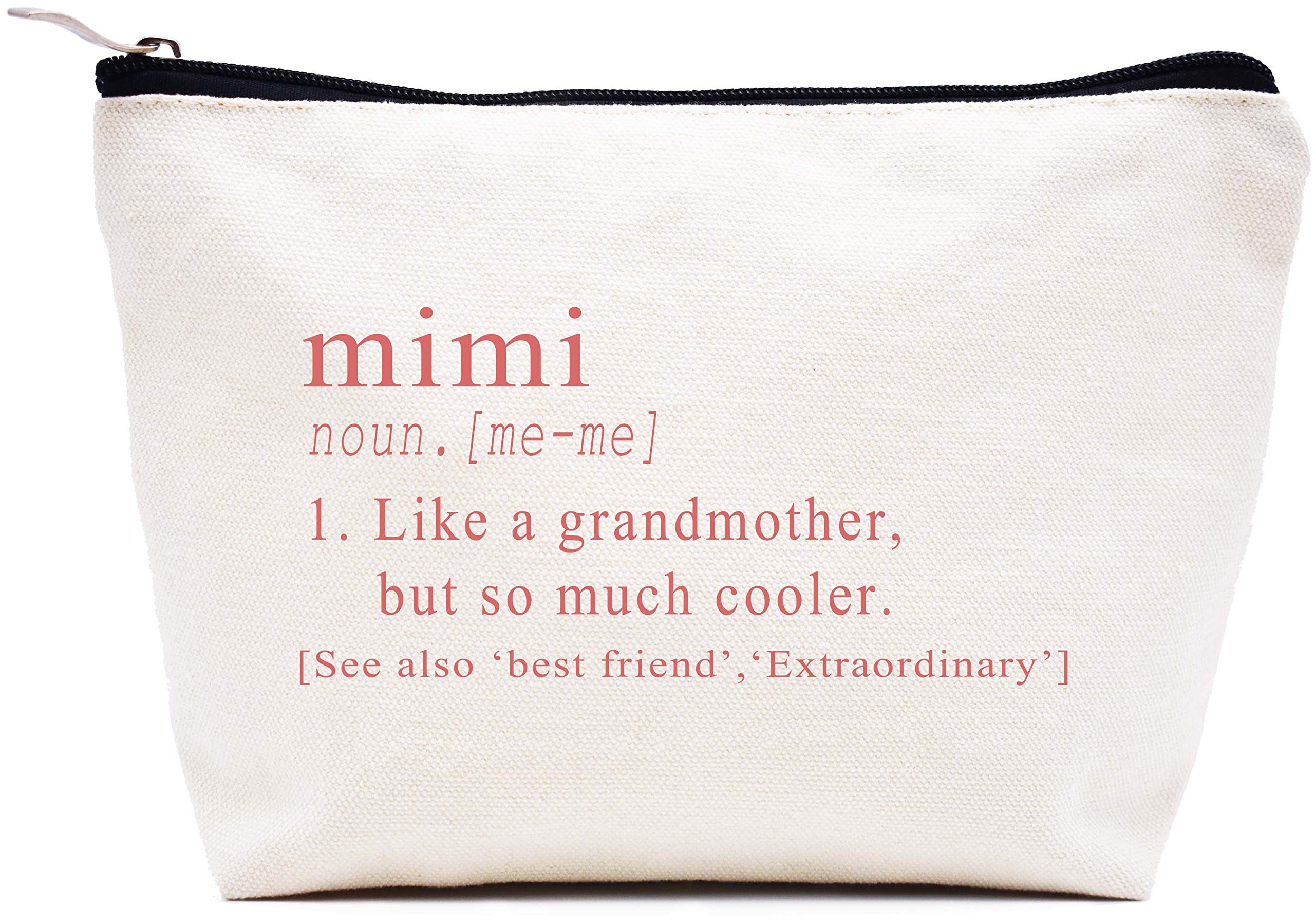 LIBIHUADefinition of Mimi-Makeup Bag Cosmetic Bag Travel Pouch Gift for Grandma, Birthday,Mothers Day,Christmas Gift for Mimi,Gigi,Nana-Mimi Like a Grandmother But So Much Cooler