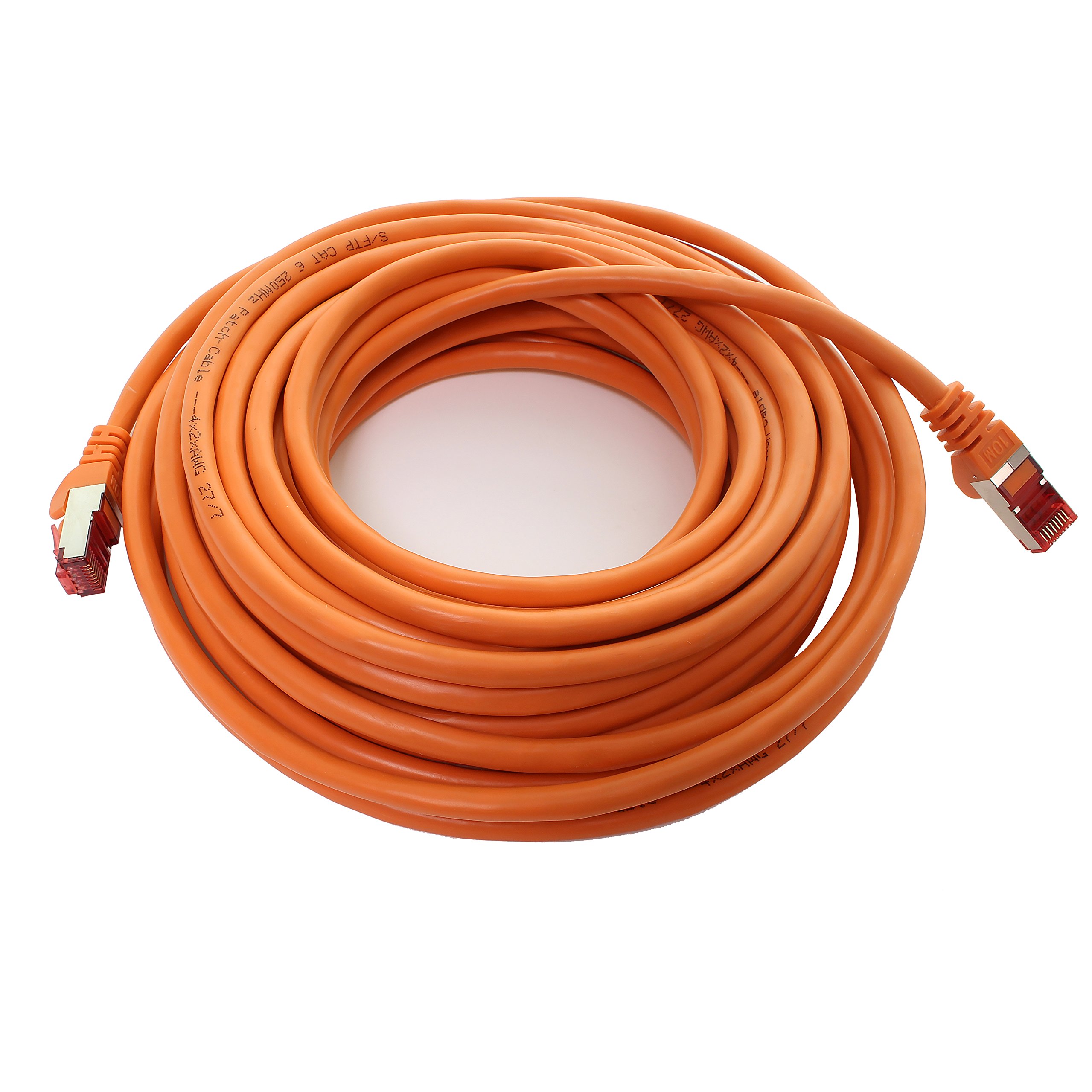 1aTTack.de - 10x 2m cavo patch CAT6 S/FTP PIMF schermatura CAT.6 cavo di rete RJ45 cavo Ethernet DSL router LAN switch modem pannello patch - arancione - 10 pezzi
