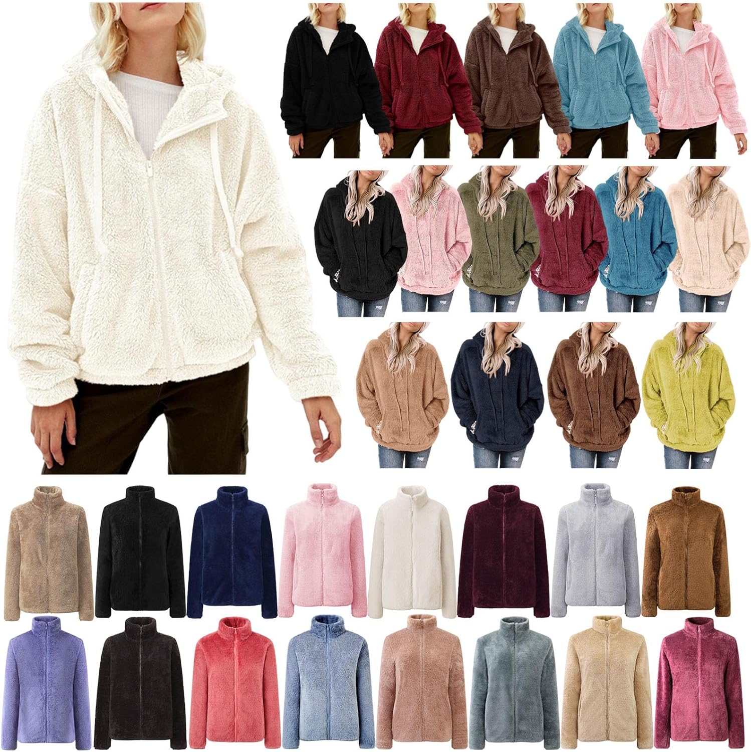 Women's Sherpa Fleece Pullover Jacket main image 0