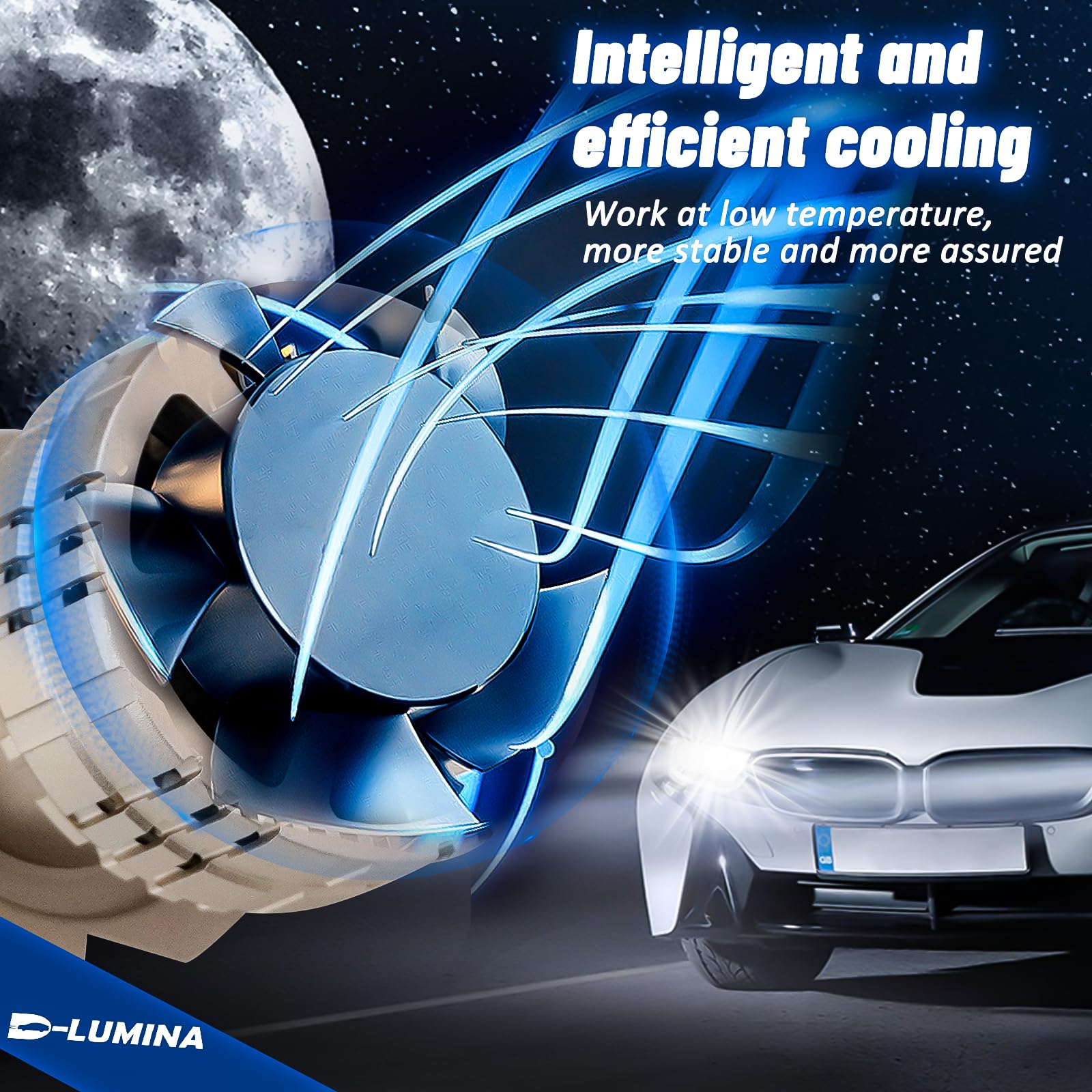 D-Lumina H7 Bombilla lenticular LED Canbus 120W 20000LM Lámpara de Faro de automóvil Lenticular 6000K, 12V, -2 años de garantía, 2 Piezas