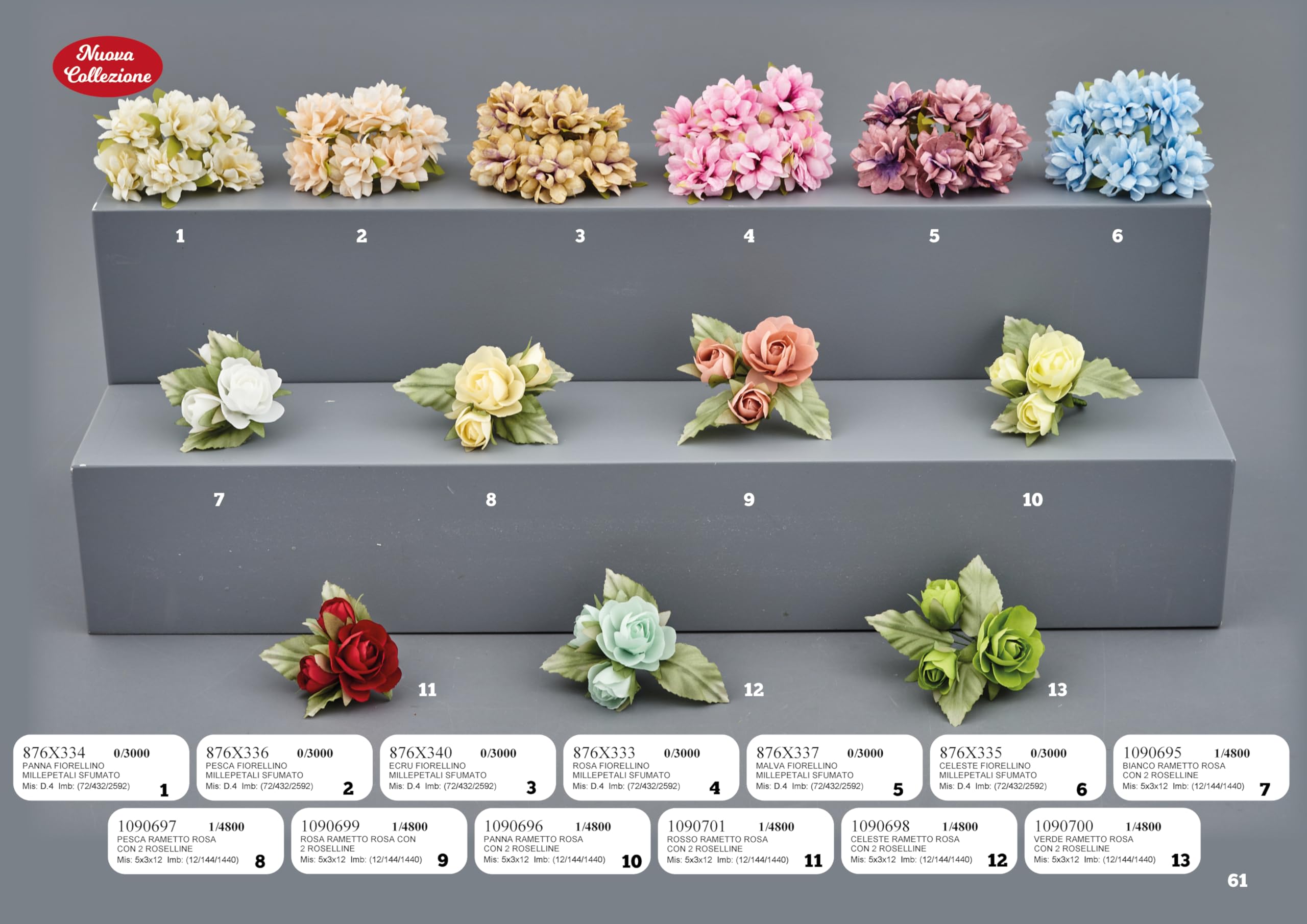 Doni Bomboniere Nascita 72PZ Fiori Decorativi Rametto con Rosa Fai da Te Confezionamento Battesimo Primo Compleanno Comunione Cresima Laurea Matrimonio Anniversario Idee Regalo Complete Originali