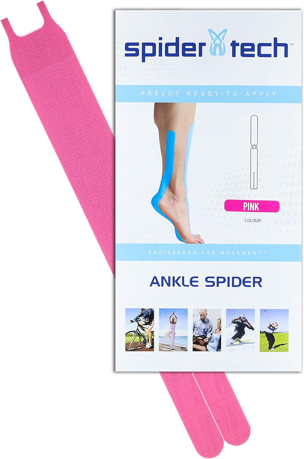 Spidertech kinesiologia tape rosso rosso caviglia Amazon.it