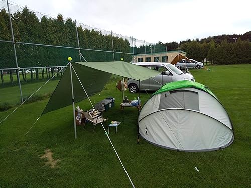 Miniatura 50 de TRIWONDER Hamaca para lluvia, mosca, lona impermeable, tienda de campaña, huella, tela de suelo, para mochileros, refugio de campamento, para 01