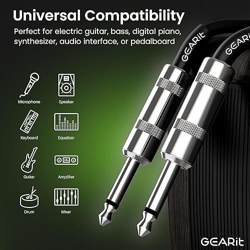 Miniatura 3 de GEARit Cable de altavoz profesional (50 pies), cobre puro de 12 AWG, de 14 de pulgada a 14 de pulgada, TS recto macho a macho para amplificador,
