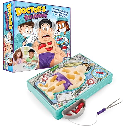 Game Zone Doctor's Dilemma - Test Your Dexterity and Precision in This Hilarious Surgery Game - Family Fun for 2-4 Players Ages 6+