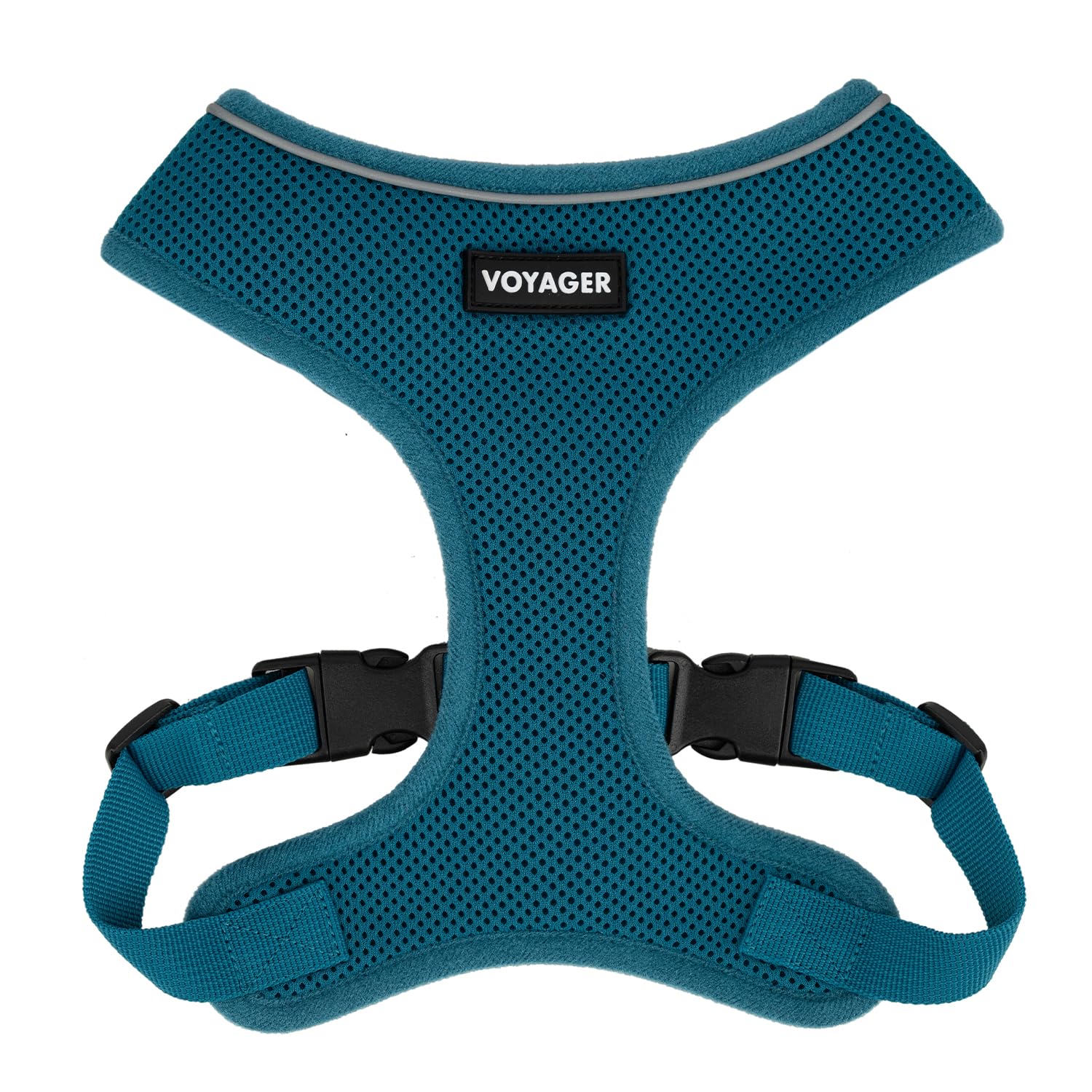 Voyager Aerolite No Pull Mesh Dog Harness with Lightweight, Soft, Breathable, Reflective Stitching, and Adjustable Straps for Walking, Running, Training, Heavy Duty and Durable - Turquoise, S