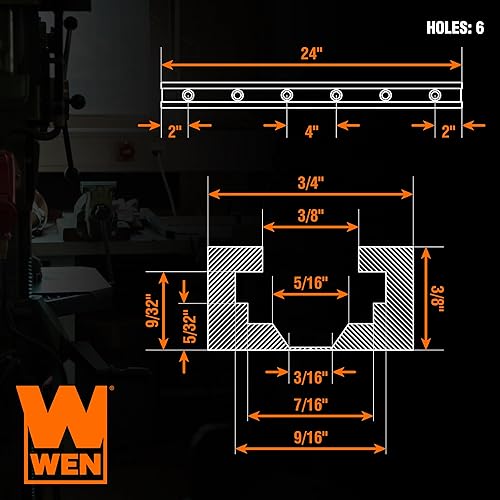 Miniatura 2 de WEN Kit universal de pista en T de 24 pulgadas para carpintería, paquete de 2 (WAT240)