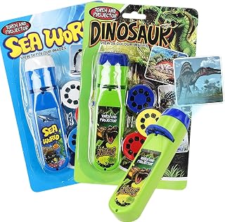 Dinosaur Projector Flashlight, 2026 New Portable Dinosaur Light Projector, 24 Dinosaurs, Night Light Technology Toy, Projectable onto Walls, Ceilings, Tents (Dinosaur+Sea)