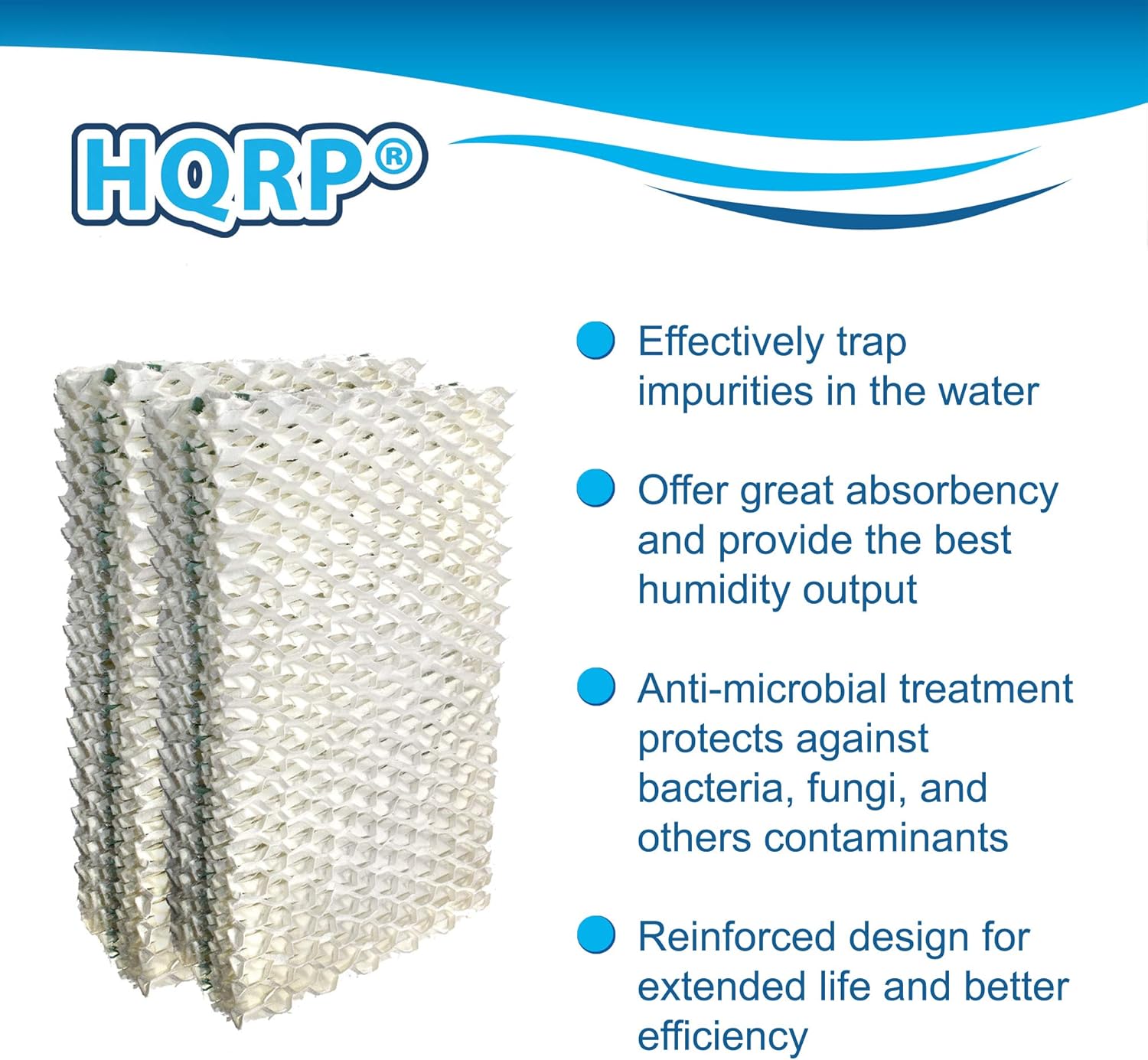 HQRP Humidifier Wick Filter Compatible with Sears Kenmore 14909, 14912, 32-14912, 42-14912, Emerson Essick Air AIRCARE HDC-2R & HDC-411, BestAir E2R Replacement, 2-Pack -