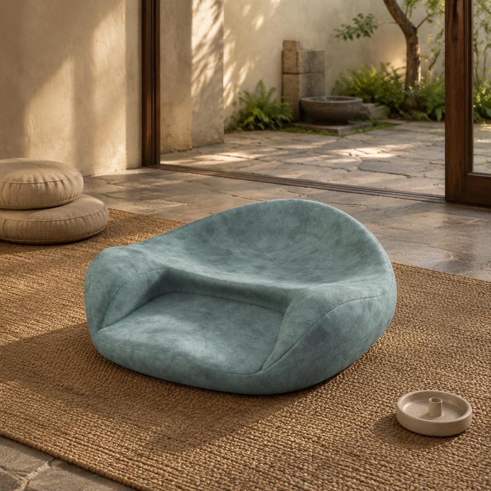Homyl Cuscino per Meditazione Cuscino da Pavimento Cuscino Ergonomico Cuscino Seduta Cuscino con Rivestimento Morbido E, Grigio Cielo Stellato, Prodotto Singolo Compresso
