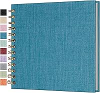 Vista 59 de Álbum de fotos autoadhesivo para scrapbook, páginas grandes, libro de recortes de lino, con capacidad para fotos de 2 x 3, 4 x 6, 5 x 7, 8 x 10